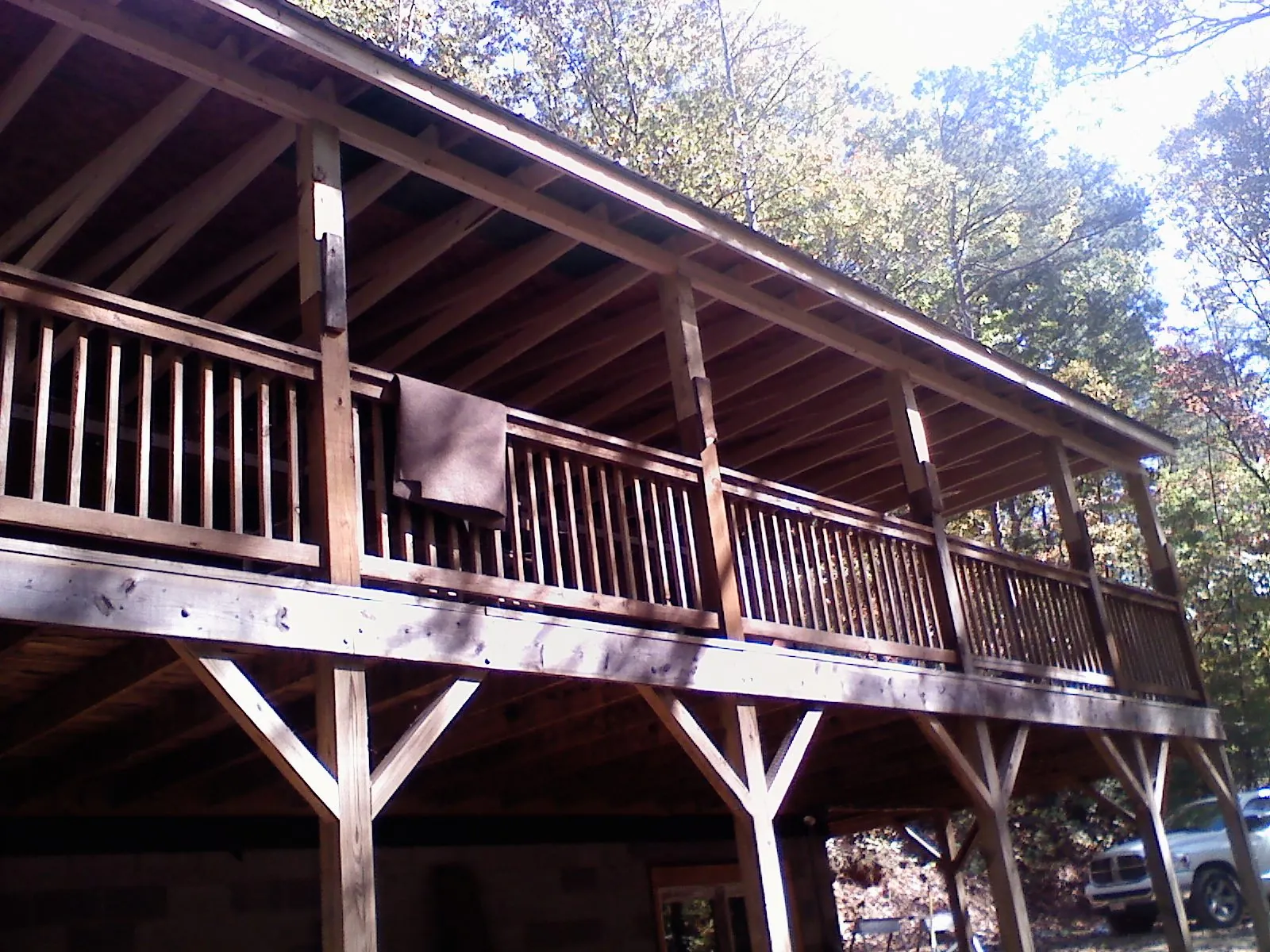 Timber framing under a new elevated porch and deck — Roof Leak Repair in Gales Ferry by Roofing Brothers